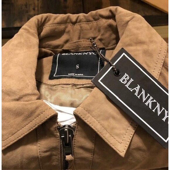 NWT $299 BLANK NYC MEN’S TAN SLIM FIT PATCH POCKET SUEDE JACKET US SIZE SMALL - Picture 9 of 10